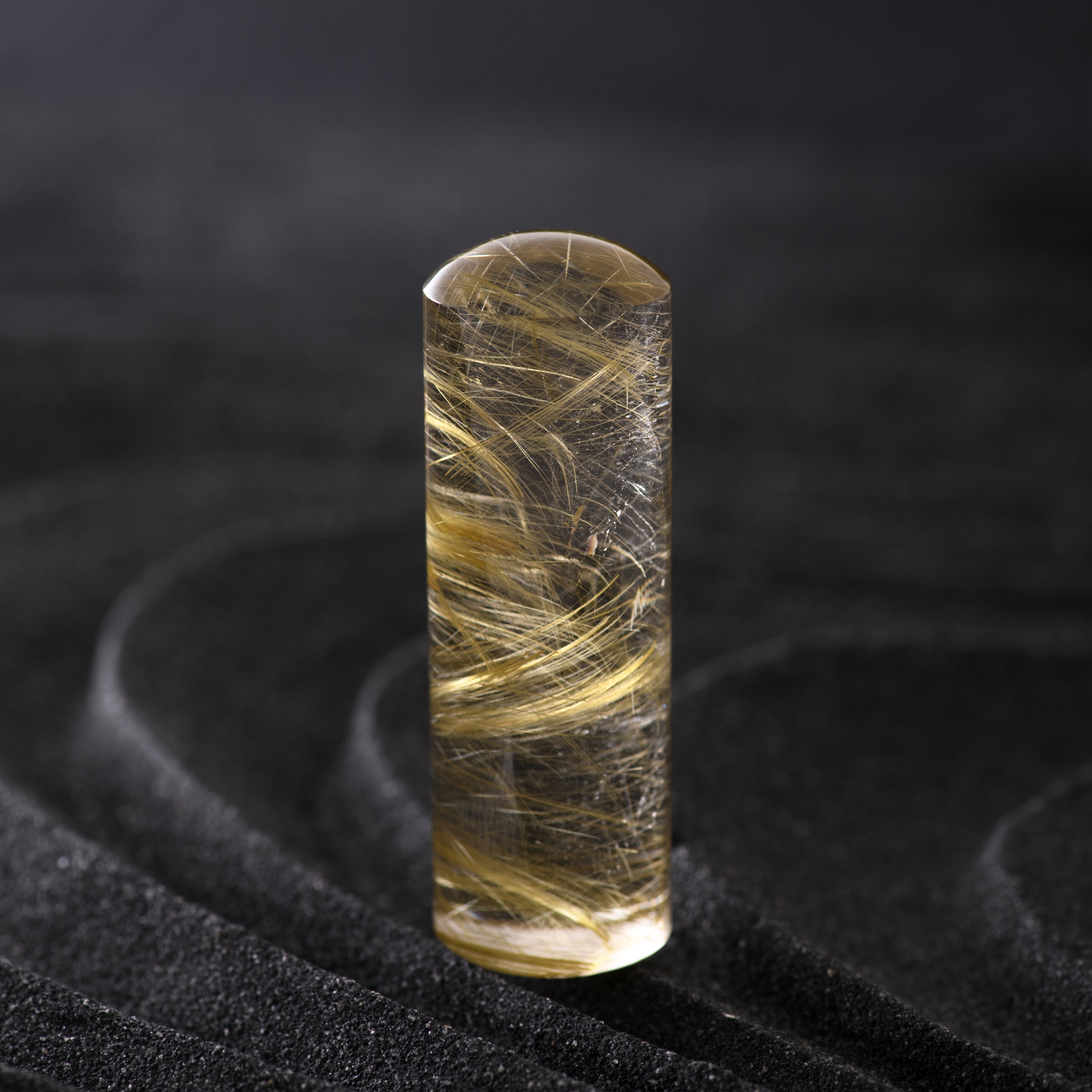 ルチルクォーツ 約19.5mm×60mm｜パワーストーン宝石印鑑 Rose Stone